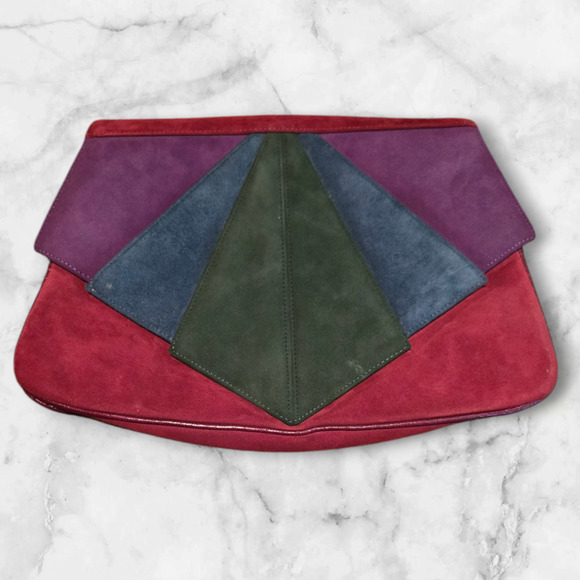 80s Vintage Maroon Clutch - Picture 1 of 6